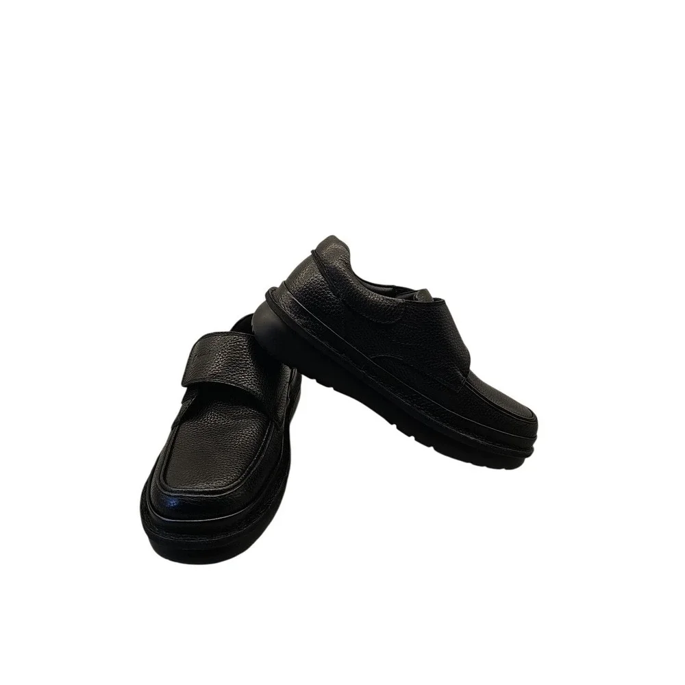 Mens 9.5 Wide Propet Scandia Strap Slip On Loafers Shoes Black Leather M5015 New